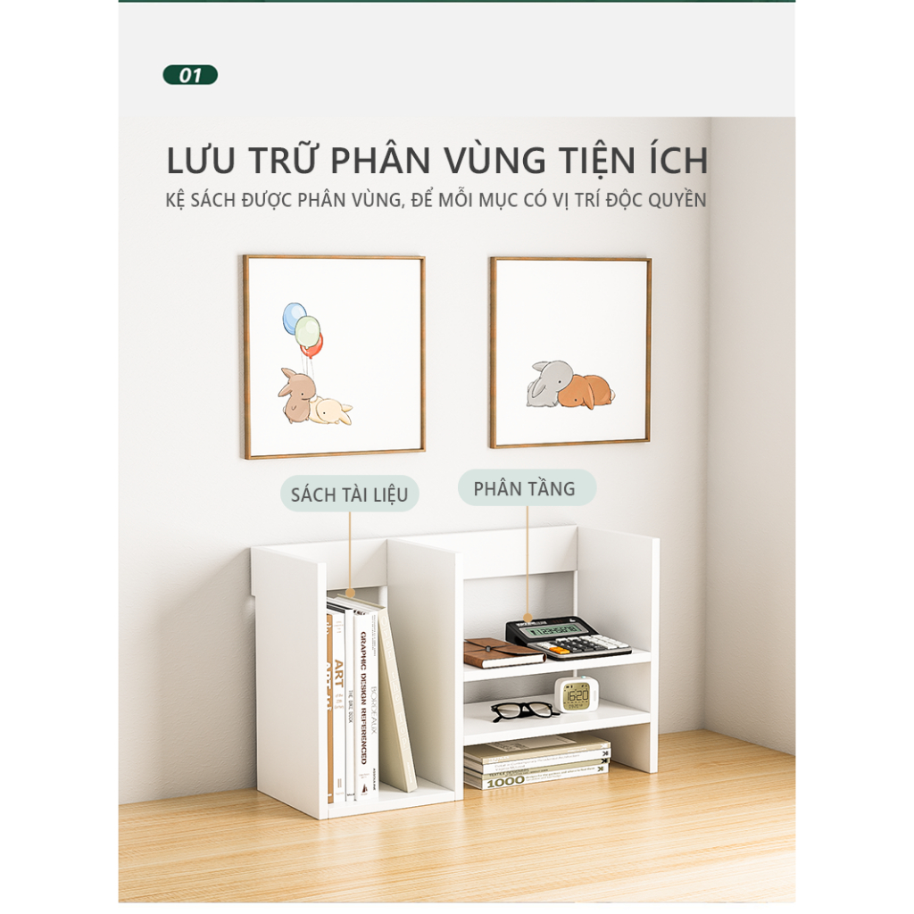 Kệ sách gỗ để bàn thông minh thương hiệu MEIR FURNITURE - GP262