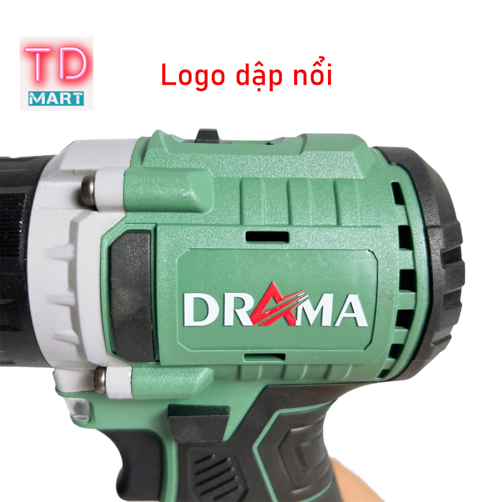 Thân Máy Khoan Dùng Pin 21v DRAMA Không Chổi Than Chân Pin Phổ Thông - 3 Chức Năng Có Búa