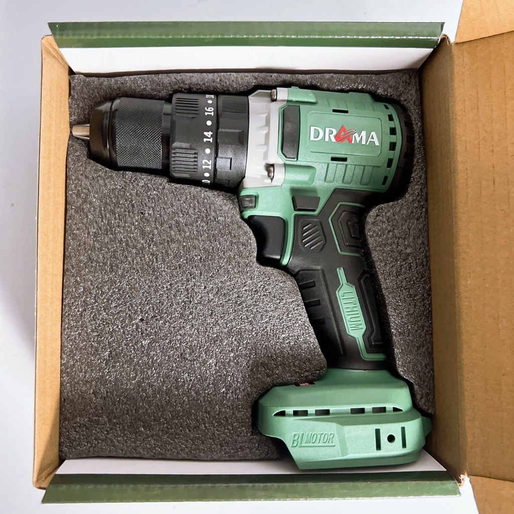 Thân Máy Khoan Dùng Pin 21v DRAMA Không Chổi Than Chân Pin Phổ Thông - 3 Chức Năng Có Búa