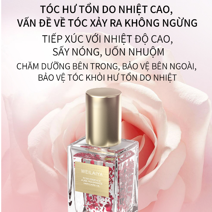 Set quà tinh dầu dưỡng tóc WEILAIYA chiết xuất cánh hoa hồng phục hồi tóc hư tổn, giảm sơ rối, chẻ ngọn