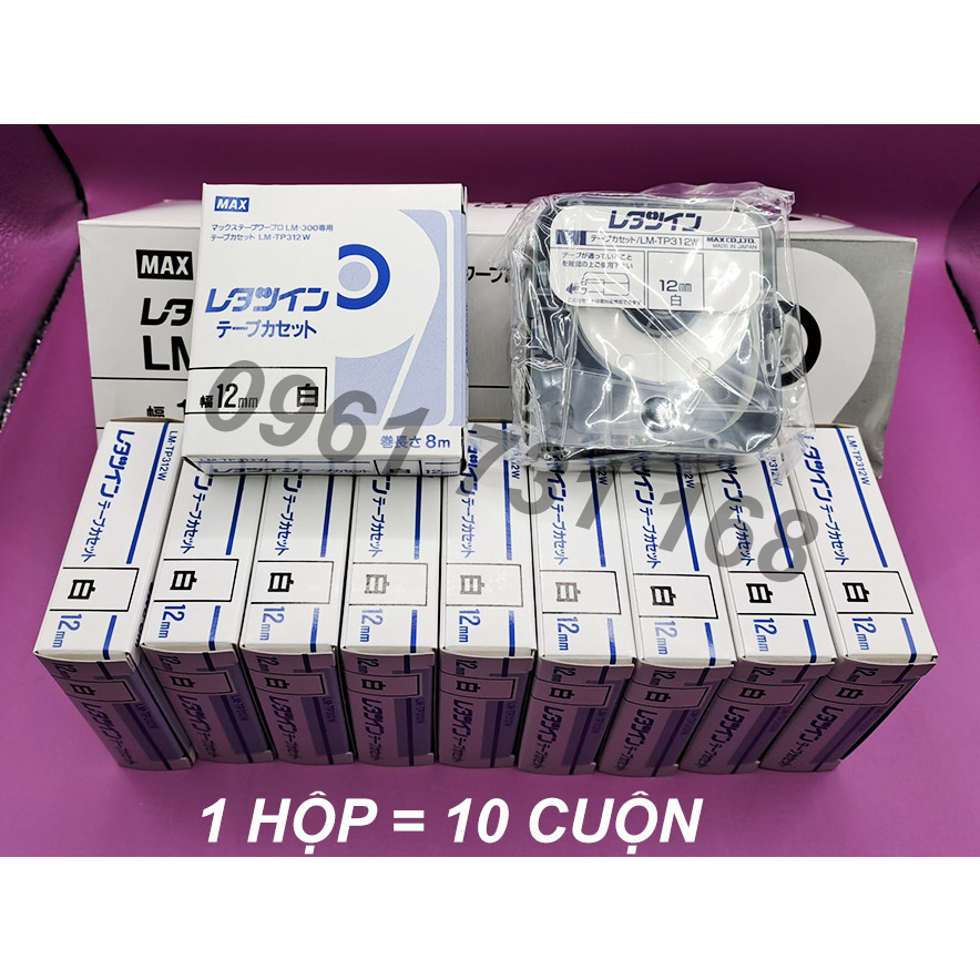 Cuộn nhãn trắng LM-TP312W  hàng chính hãng MAX JAPAN
