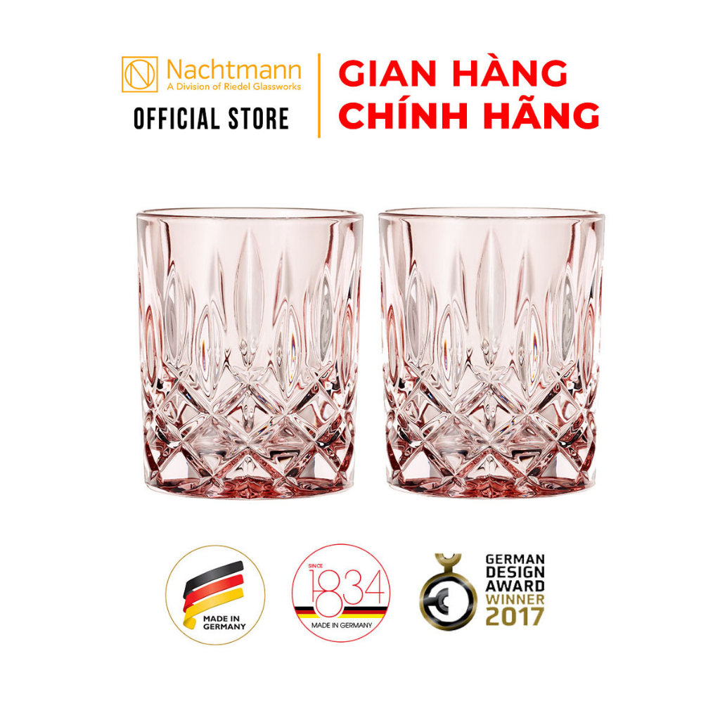 Bộ 2 ly pha lê whisky Nachtmann Noblesse màu hồng-Hàng chính hãng