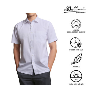 Áo sơ mi nam ngắn tay BELLUNI chất vải tencel chống tia UV - ANL.PCMT.BE.6.W1