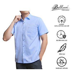 Áo sơ mi nam ngắn tay BELLUNI chất vải tencel - ANL.PCMT.BE.6.B