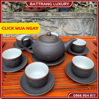 Bộ ấm chén uống trà tử sa phúc lộc thọ