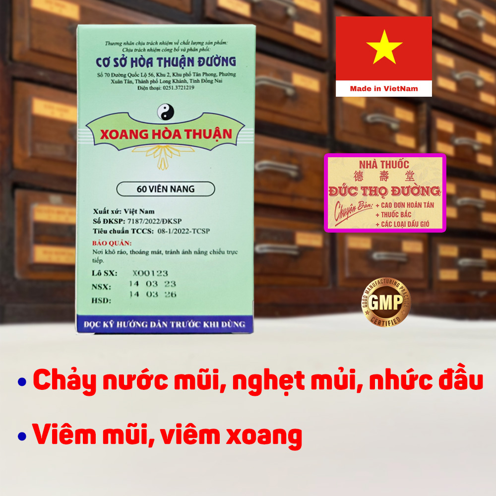 Viêm Xoang Hòa Thuận Đường - Hoa Ngũ Sắc - Hộp 60 viên nang