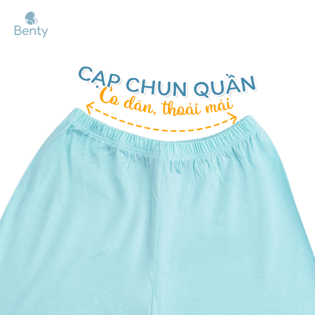 Bộ cộc tay cài vai trơn basic cotton cao cấp BENTY, quần áo trẻ em mềm mịn bé trai, bé gái