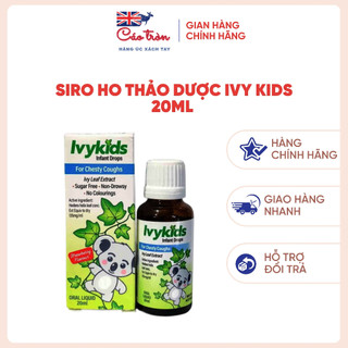 Siro ho thảo dược ivy kids hỗ trợ giảm ho đau họng ngăn ngừa cảm lạnh an toàn cho bé 20ml