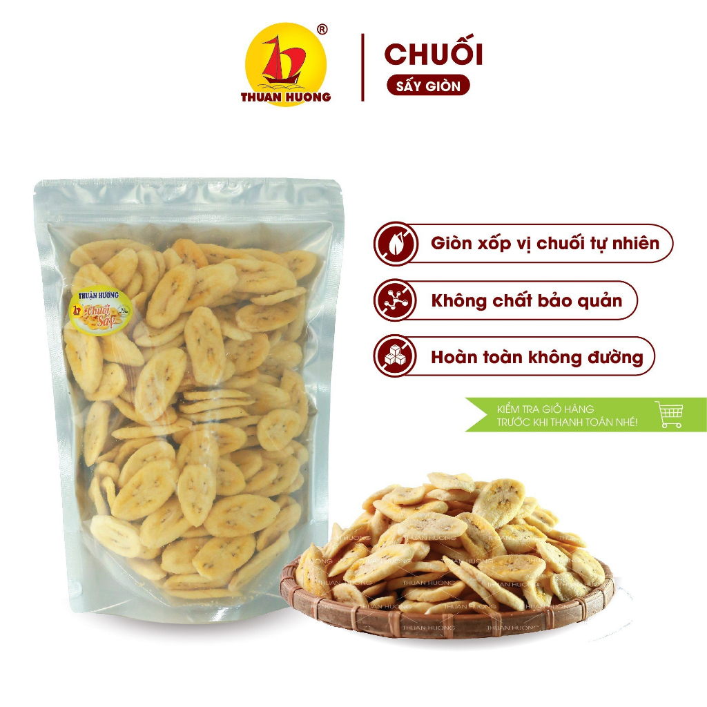 Chuối sấy Thuận Hương 500gr Túi zip