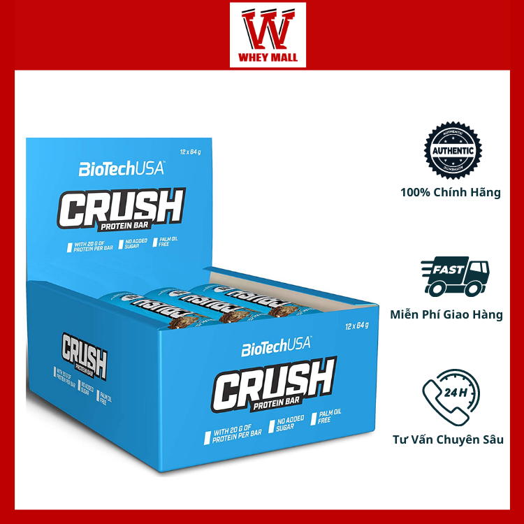 Thanh Protein Crush Bar BiotechUSA 64g – Có Nhiều Vị