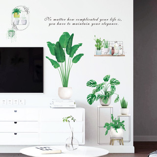 Decal dán tường chậu cây xanh TT02