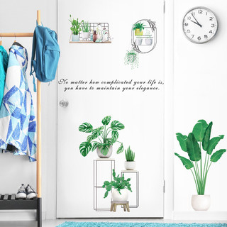 Decal dán tường chậu cây xanh TT02
