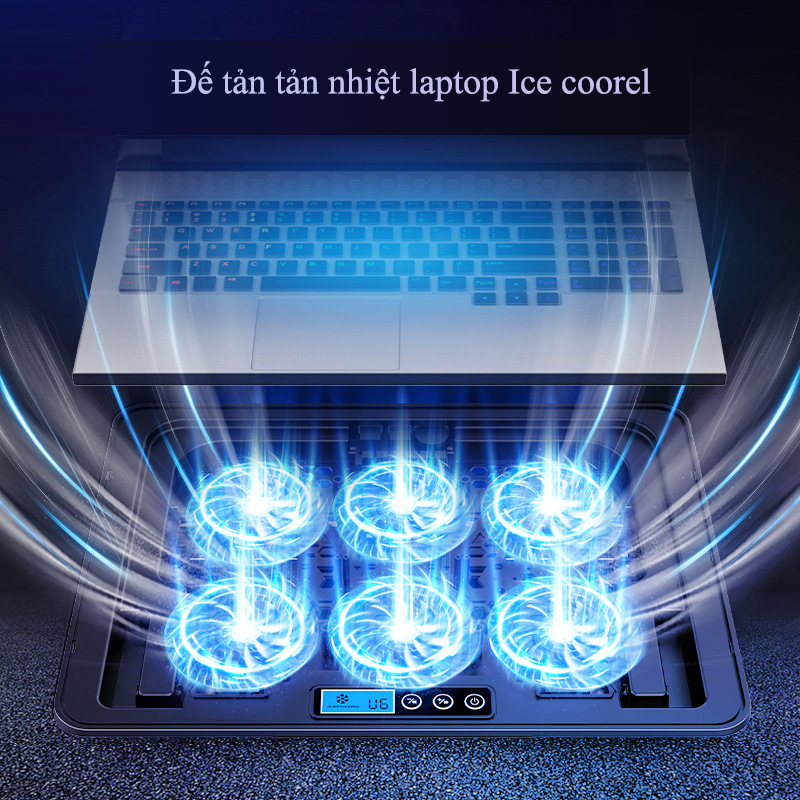 Đế tản nhiệt Laptop Ice Coorel A9 có giá đỡ máy tính xách tay 13-17 inch bề mặt lưới khung đỡ kim loại