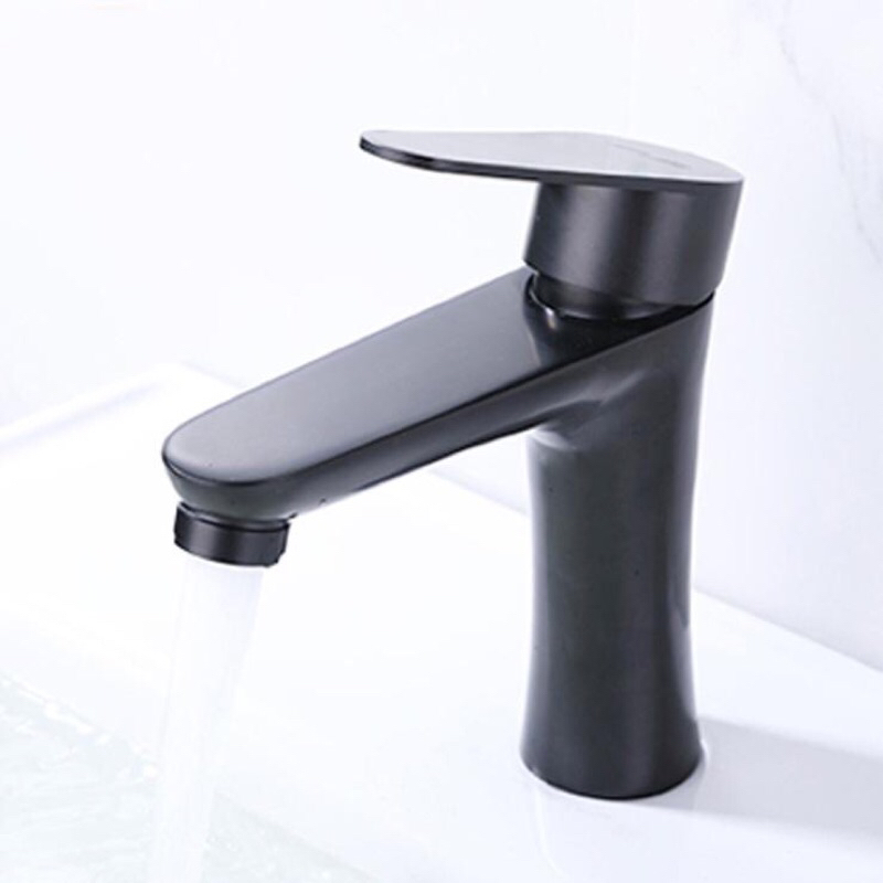 Vòi Rửa Mặt Lavabo Lạnh đen 100% inox VÒI LA ĐIẾU 20cm đặt trên thành lavabo đảm bảo không rỉ sét