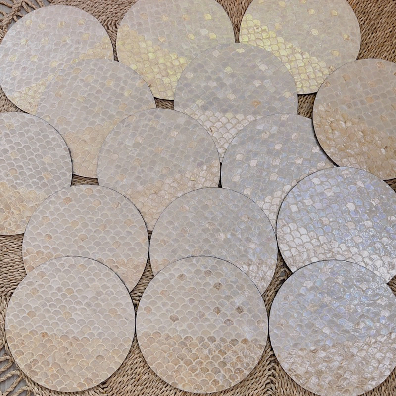 Khay khảm trai màu trắng, màu đen 33cm , hình tròn trang trí tiệc, decor phòng khách,Tranh để bàn decor