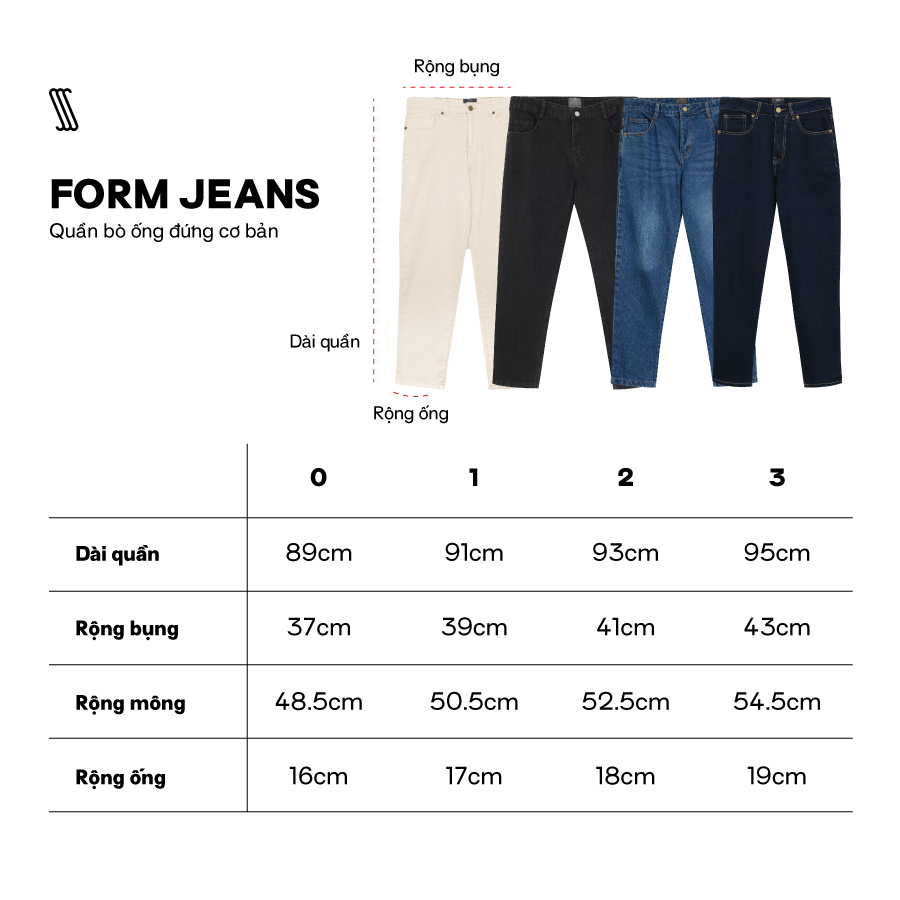 [Mã FATP17 giảm 50K đơn 200K] Quần jeans nam ống đứng SSSTUTTER co giãn tốt dáng straight form slim fit FORM JEANS II