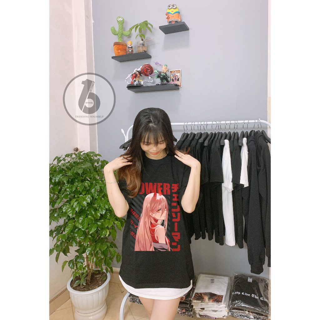 Áo Chainsaw Man , Áo Anime in hình Power, Denji, Pochita, Makima mẫu mới, chất vải co giãn 4 chiều