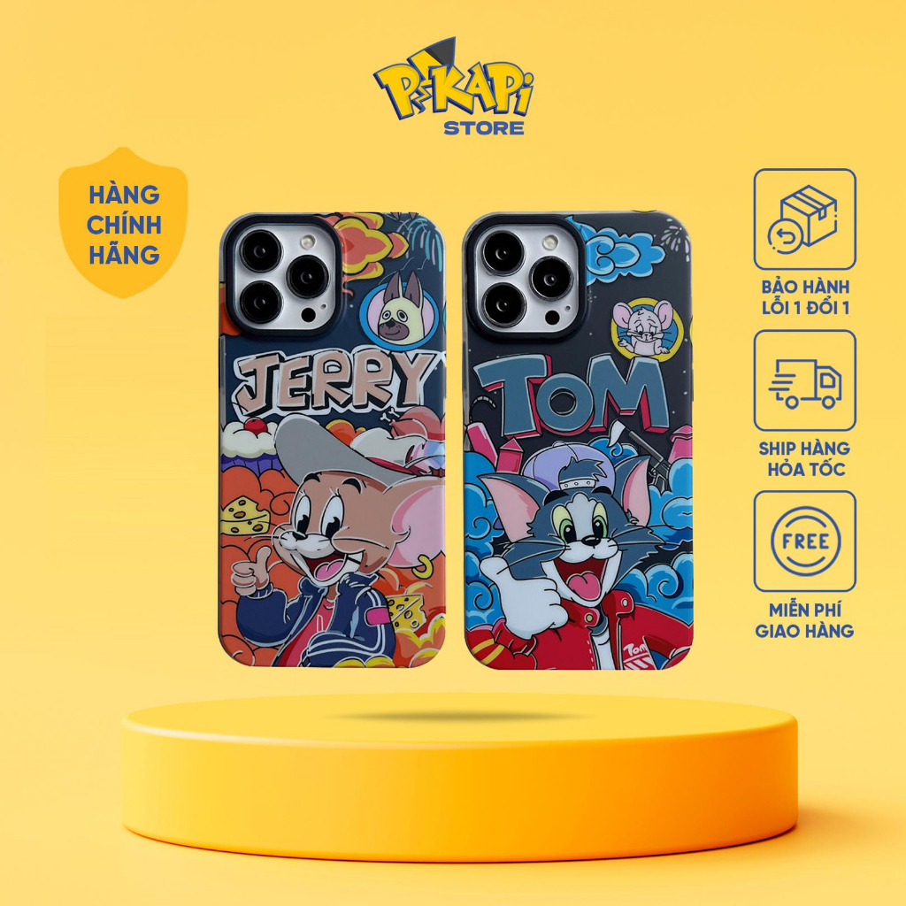 Ốp lung iPhone TOM & JERRY: Hình in sắc nét, không bong chốc, chống xước, chống va đập, không ô vàng, cực đẹp