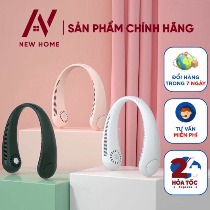 Quạt đeo cổ mini, quạt không cánh tích điện tiện lợi, thời trang, dáng thể thao siêu phẩm mùa hè 2023 Q3