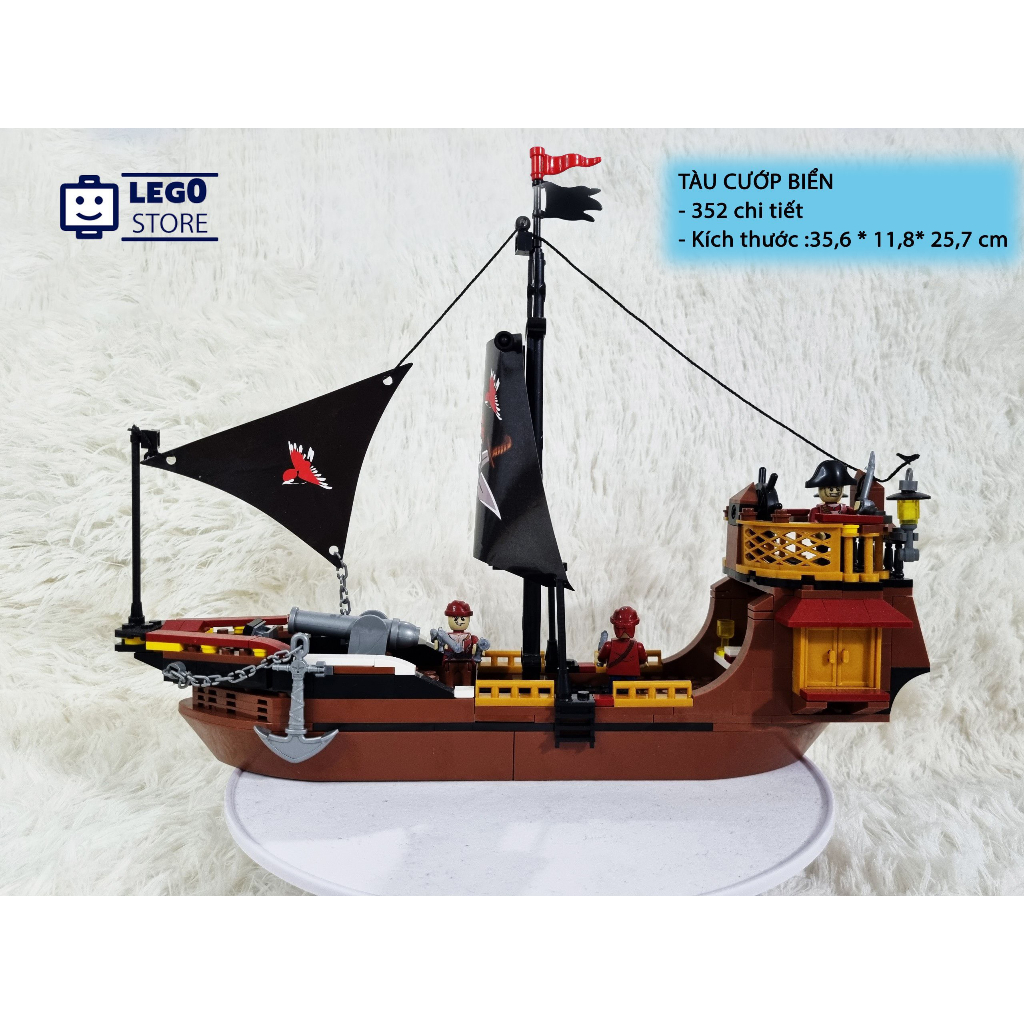 Bộ đồ chơi lego xếp hình tàu cướp biển,mô hình lắp ráp thuyền hải tặc,300,600,651 chi tiết