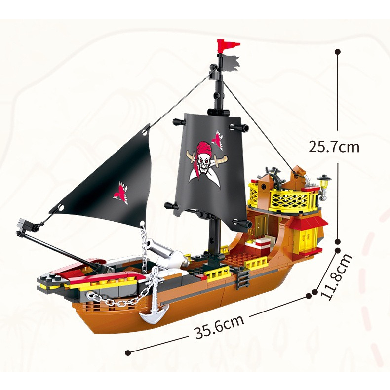 Bộ đồ chơi lego xếp hình tàu cướp biển,mô hình lắp ráp thuyền hải tặc,300,600,651 chi tiết