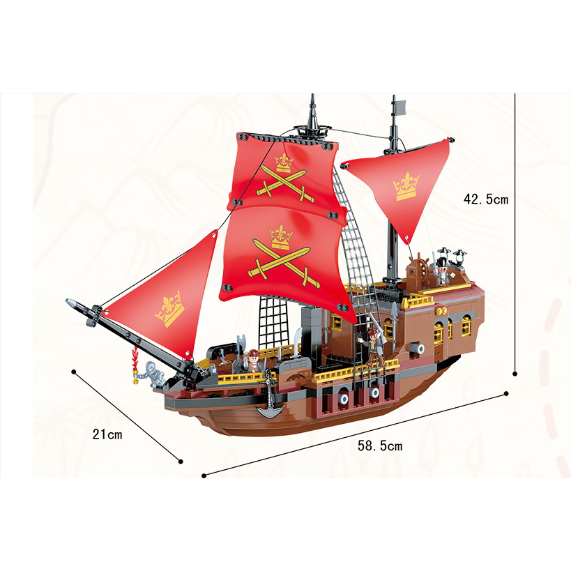 Bộ đồ chơi lego xếp hình tàu cướp biển,mô hình lắp ráp thuyền hải tặc,300,600,651 chi tiết