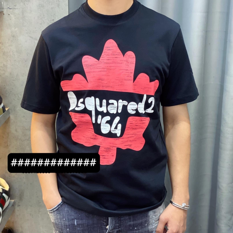 [ Hàng Nhập ] Áo T-shirt Dsquared2 logo chữ lồng lá đo ngực LA on web