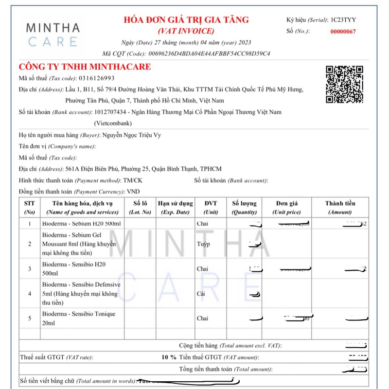 Nước tẩy trang làm sạch da BIODERMA 500mL - Authentic