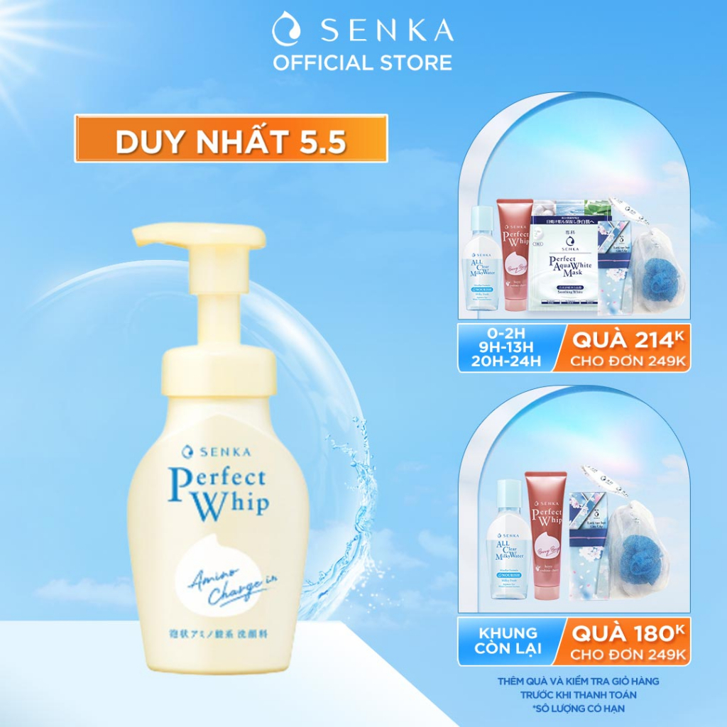 Bọt rửa mặt Senka Amino Charge In dịu nhẹ 150ml