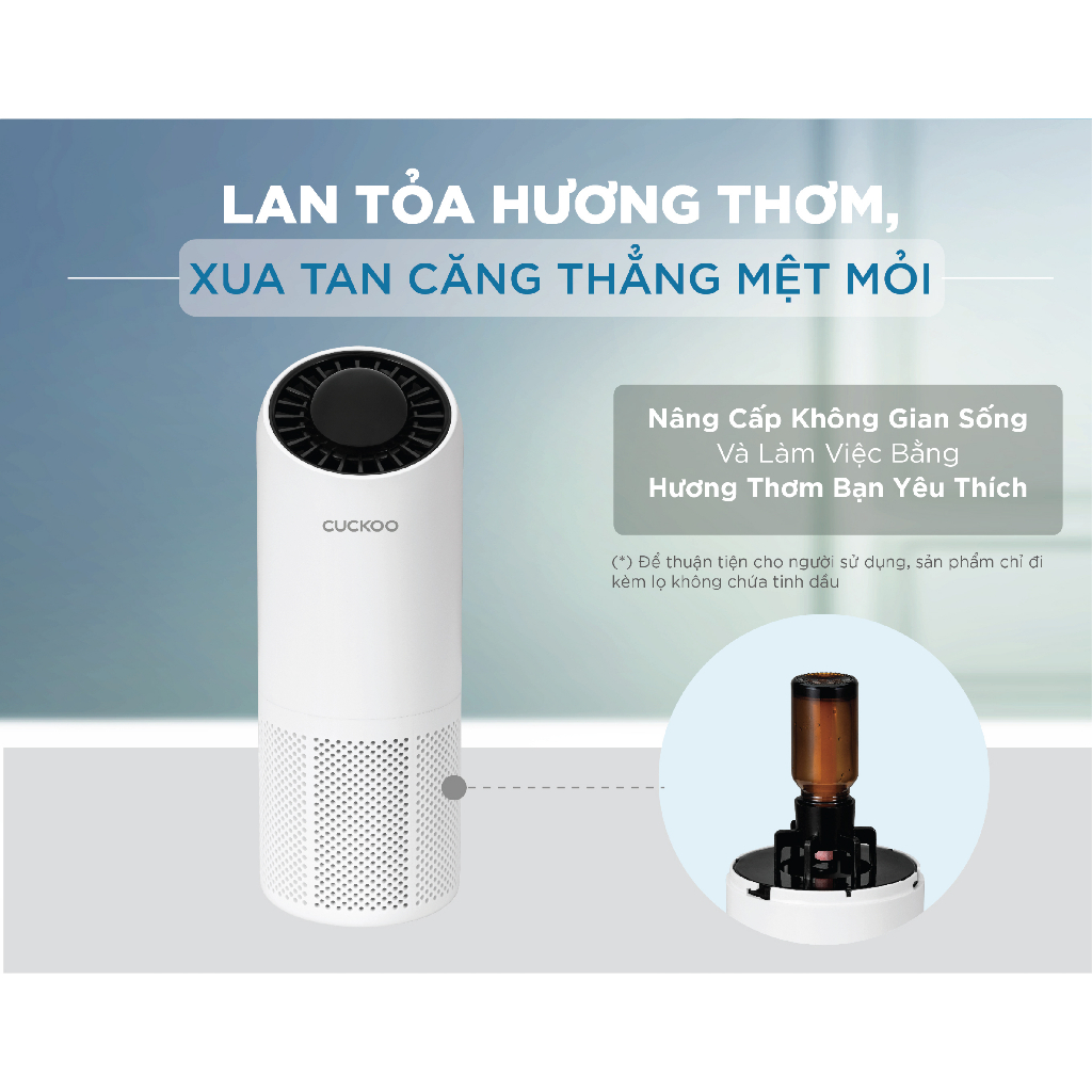 Máy lọc không khí Cuckoo CAC-AG0110FW/WHCKV Khuếch tán tinh dầu dùng trong xe ô tô - Hàng chính hãng