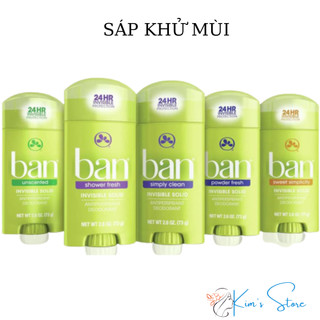 Lăng nách BAN Invisible Solid Antiperspirant Deodorant - chai lăn khử mùi Ban 73g