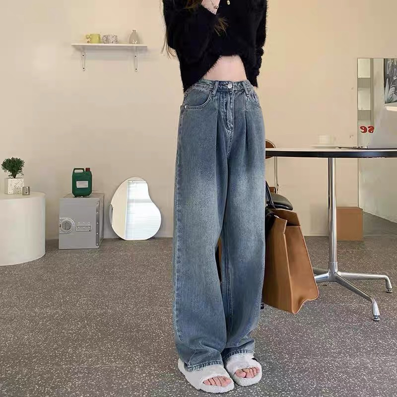 Quần jean dài dáng suông hot trend phong cách hàn quốc M41