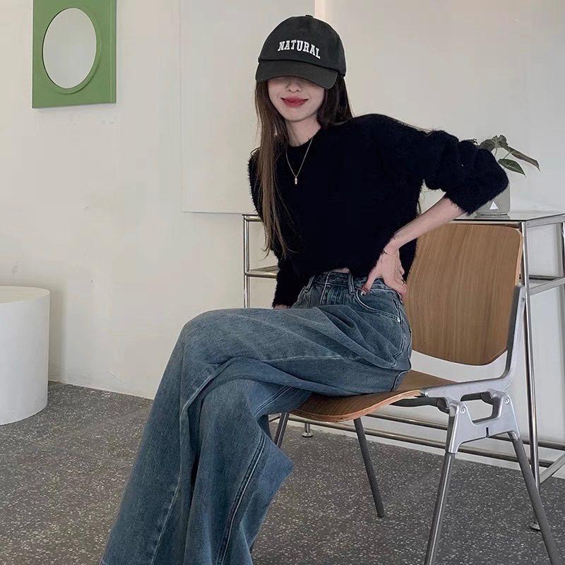 Quần jean dài dáng suông hot trend phong cách hàn quốc M41