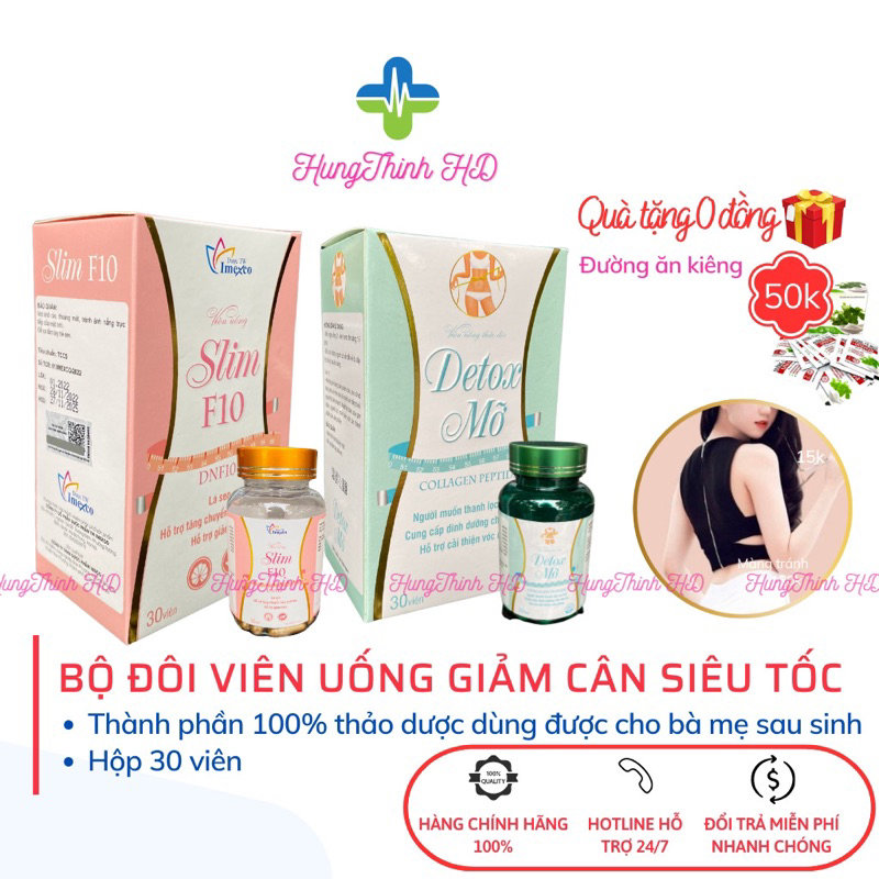 Slim F10- Bộ Đôi Viên Uống Hỗ Trợ Giảm Cân Cấp Tốc
