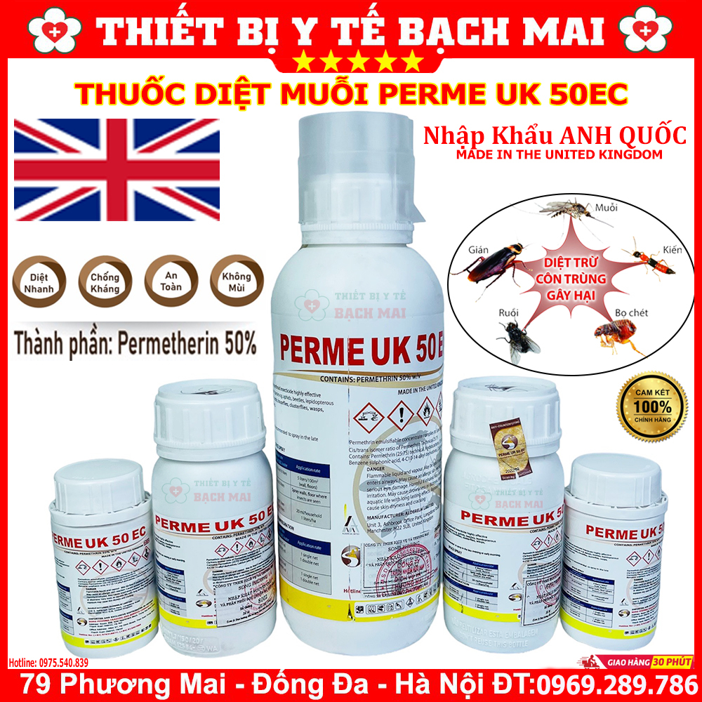 Thuốc Diệt Muỗi PERME UK 50EC Chai 1000ML HÀNG NHẬP ANH QUỐC NEW