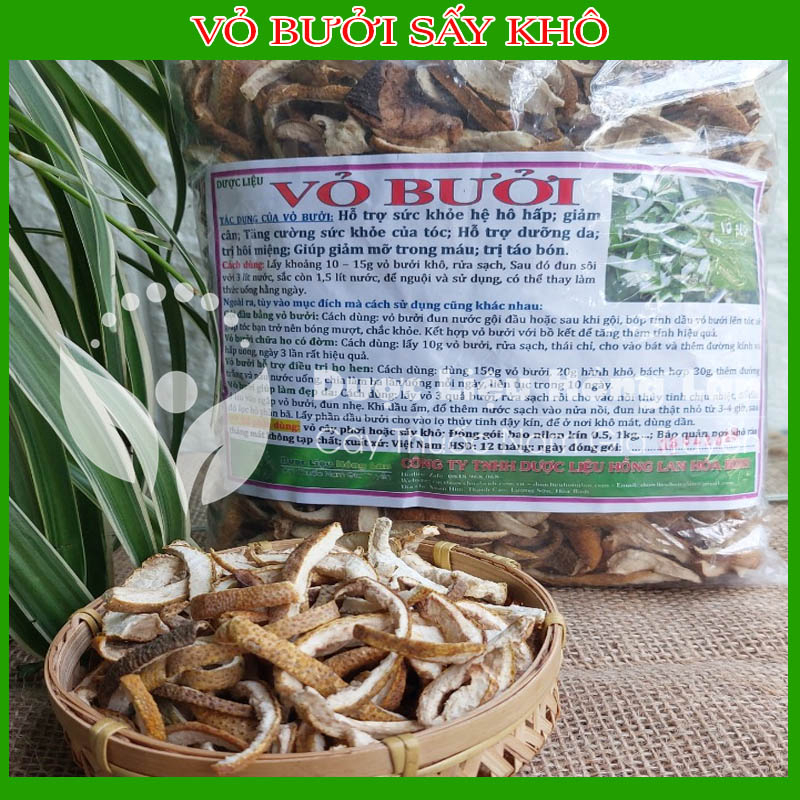 Vỏ bưởi  khô sạch đóng gói 500gram - congtyduoclieuhonglan
