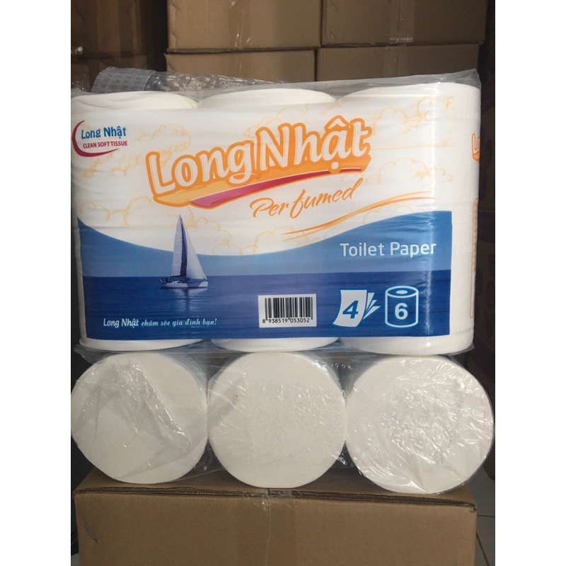 COMBO 4 LỐC 6 CUỘN KHÔNG LÕI LONG NHẬT - TẶNG 20 CÁI KHẨU TRANG CHO BÉ