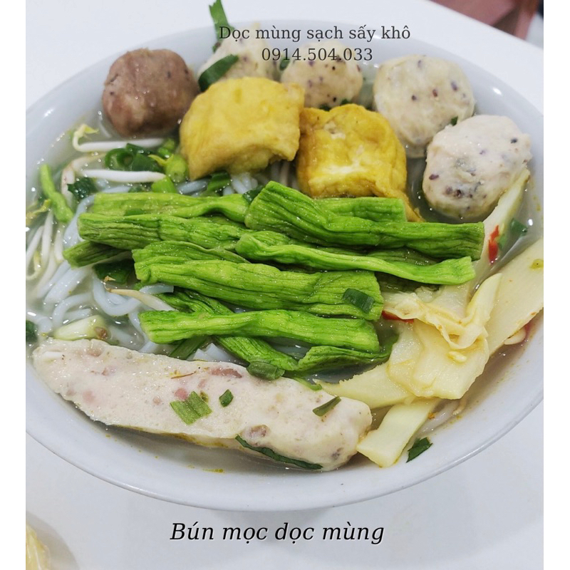 100g Dọc mùng  sấy khô có hút chân không đã sơ chế, nấu ăn được ngay