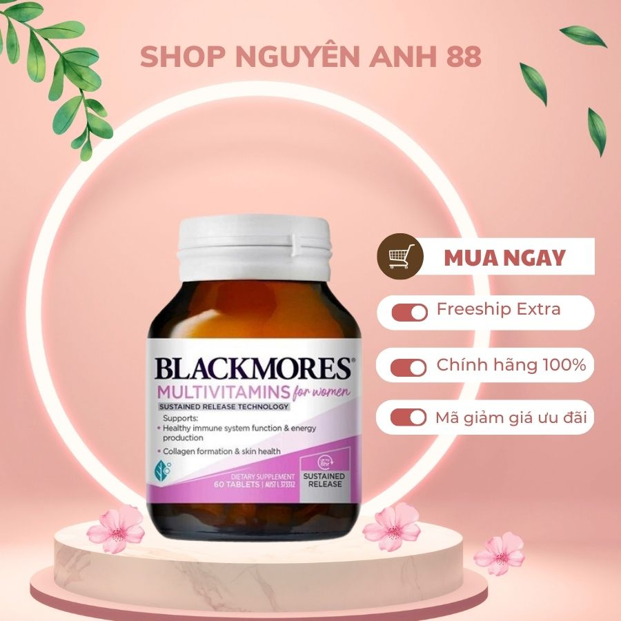 Vitamin tổng hợp nữ multivitamin Blackmores for women 50 viên Úc mẫu mới shopnguyenanh88