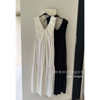 Váy oni lụa xát nách chun cổ 07518
