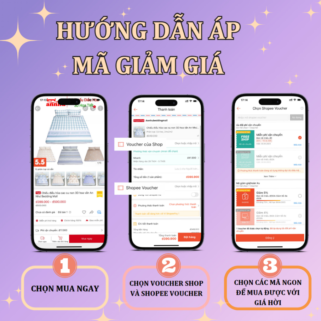 Bộ ga gối cotton tici 3 món, 1 ga trải giường + 2 vỏ gối nằm An Như Bedding Mall | BigBuy360 - bigbuy360.vn