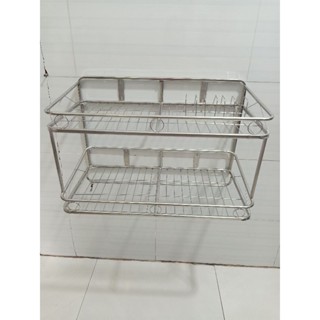 [ BẢO ĐẢM CHẤT LƯỢNG] Kệ Úp chén 2 tầng treo tường Inox