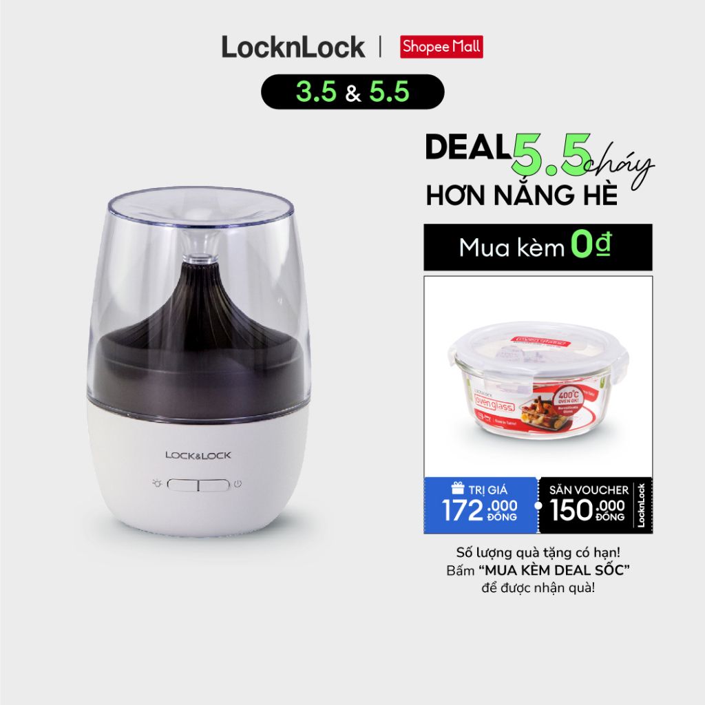 Máy khuếch tán tinh dầu thương hiệu Lock&Lock, 5V, 5W - Màu trắng - ENH221CLR
