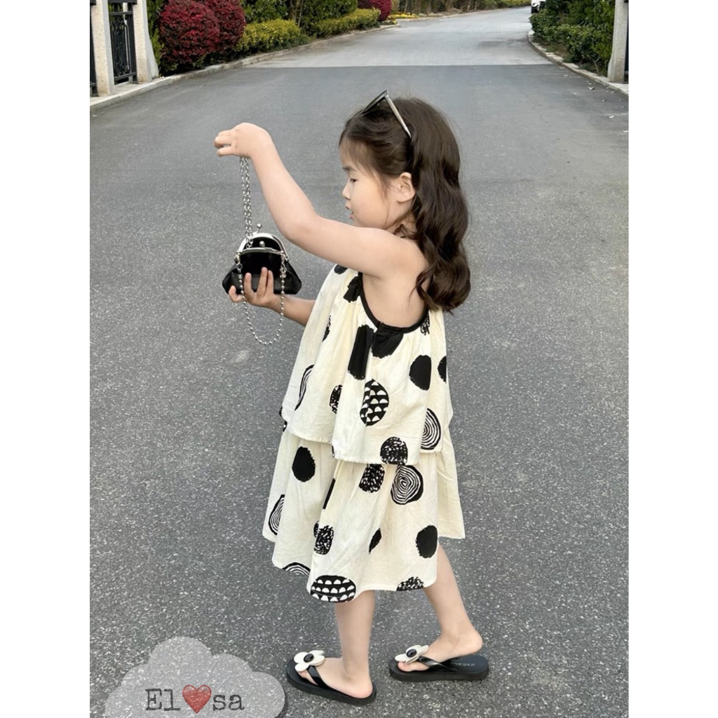 Quần áo bé gái- Set Áo Cổ Yếm Bánh Bèo Kèm Chân Váy Xòe Xinh Xắn Cho Bé 1-8 Tuổi