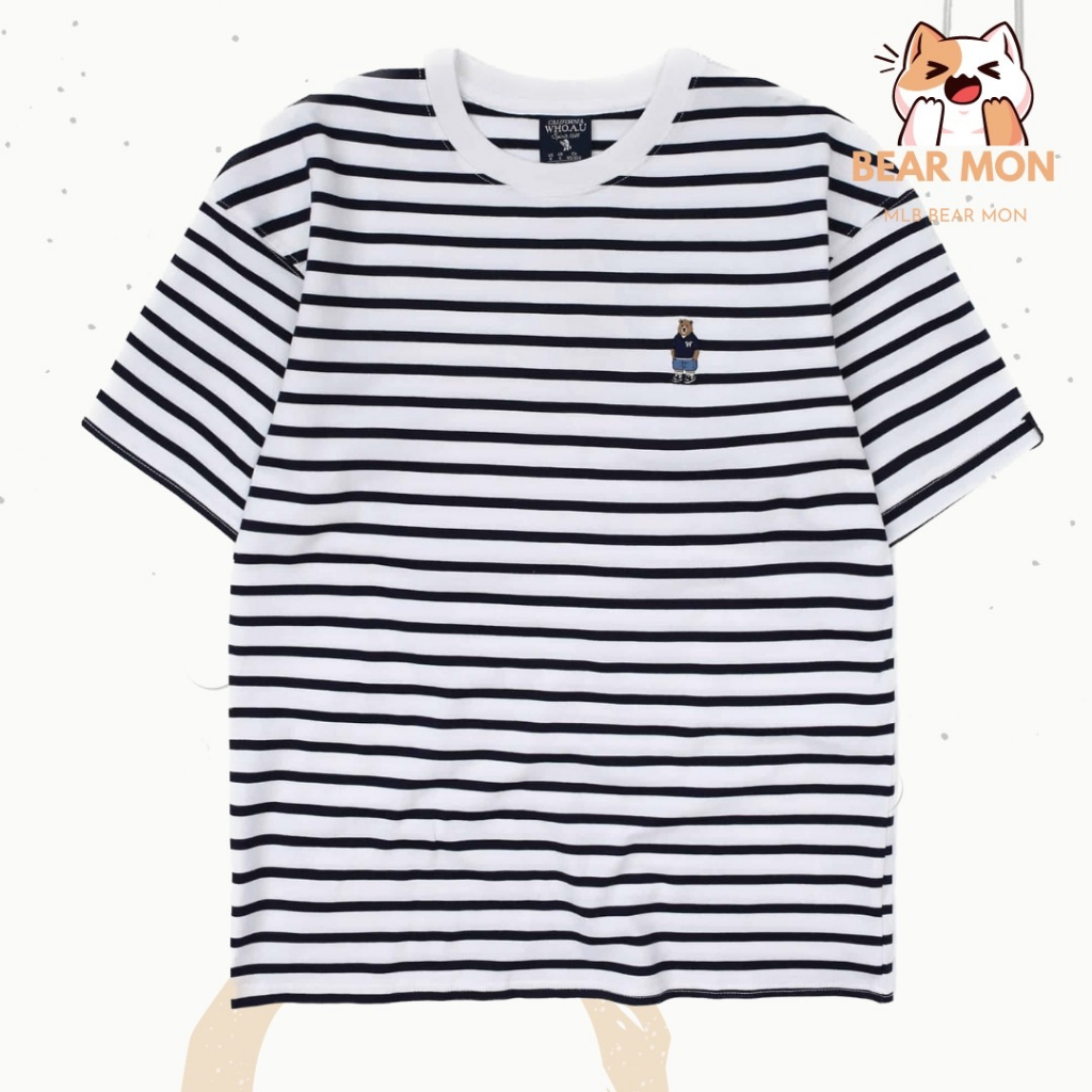 Áo WHOAU Steve embroidered stripe short sleeve tee / Whrsd2523U
