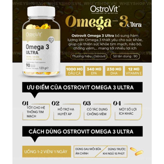 Freeship Viên uống bổ sung dầu cá OstroVit Omega-3 90 180 500 viên