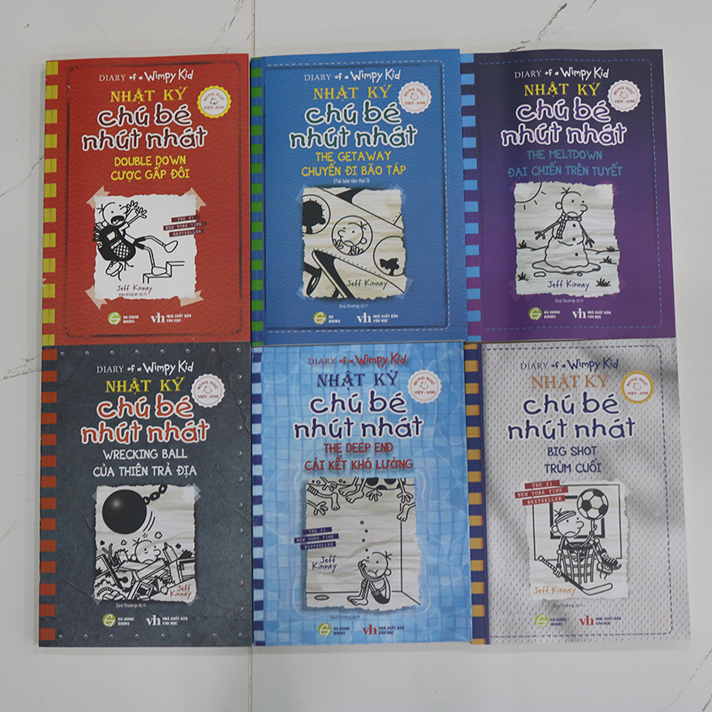 Sách - Nhật Ký Chú Bé Nhút Nhát bộ 6 tập 11,12,13,14,15,16 - Phiên bản song ngữ Việt-Anh