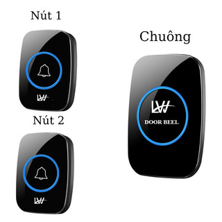 Bộ sản phẩm 2 nút bấm 1 chuông cửa không dây - Chuông cửa cao cấp