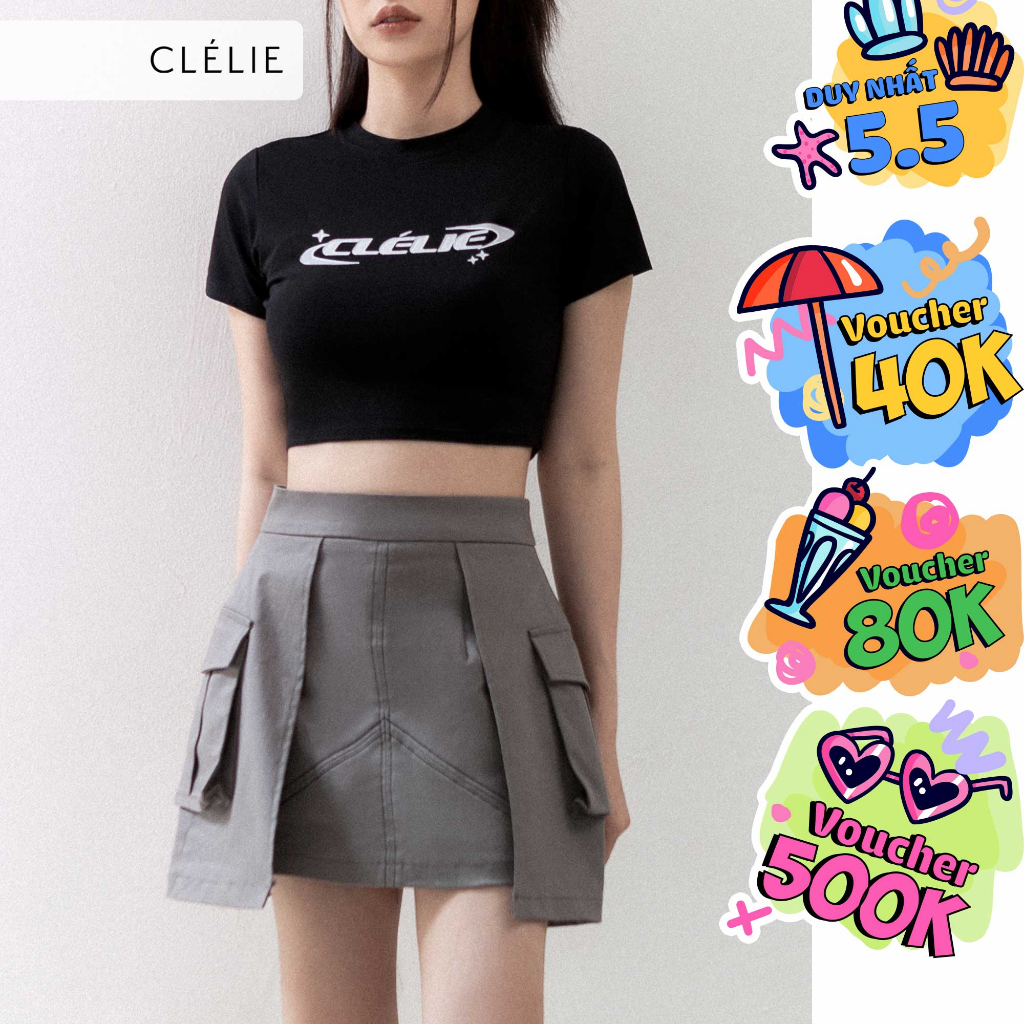 Chân váy ngắn chữ A chất liệu kaki cao cấp | BABI SKIRT - CLÉLIE