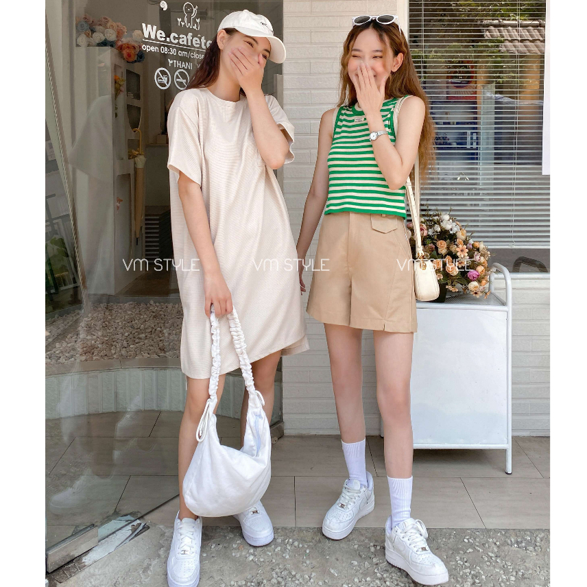 Quần short nữ VMSTYLE xẻ lai túi nắp lưng cao ống rộng nhiều màu 813 - SKU00020